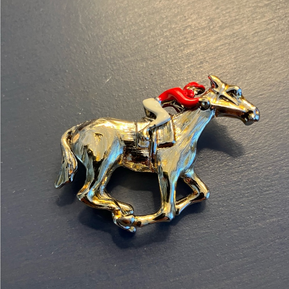 💥 3 for $15 
Jockey Riding Horse Brooch
